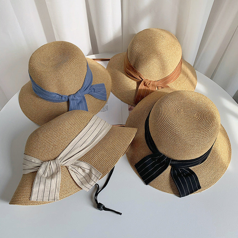 Wholesale Bow Big Brim Hat Straw Hat